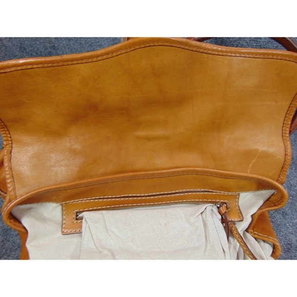 Dooney & Bourke Florentine Satchel Tan Leather Buckle Shoulder Bag FLAWS - Picture 14 of 16